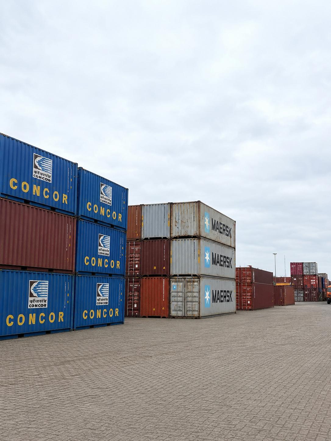 CONCOR and Maersk Containers at Rail Yard